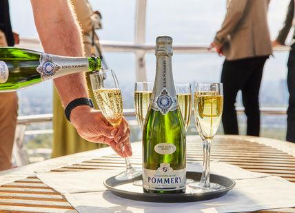 An image of a bottle of champagne at London eye