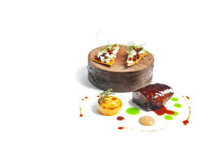 An image of a dessert with a white background, £130 Credit towards final bill. Purnell's